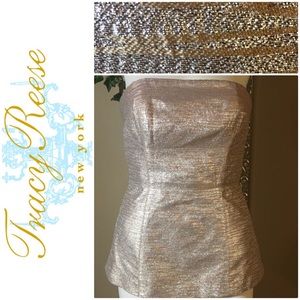 Gorgeous Tracy Reese Silk & Lurex Strapless Top